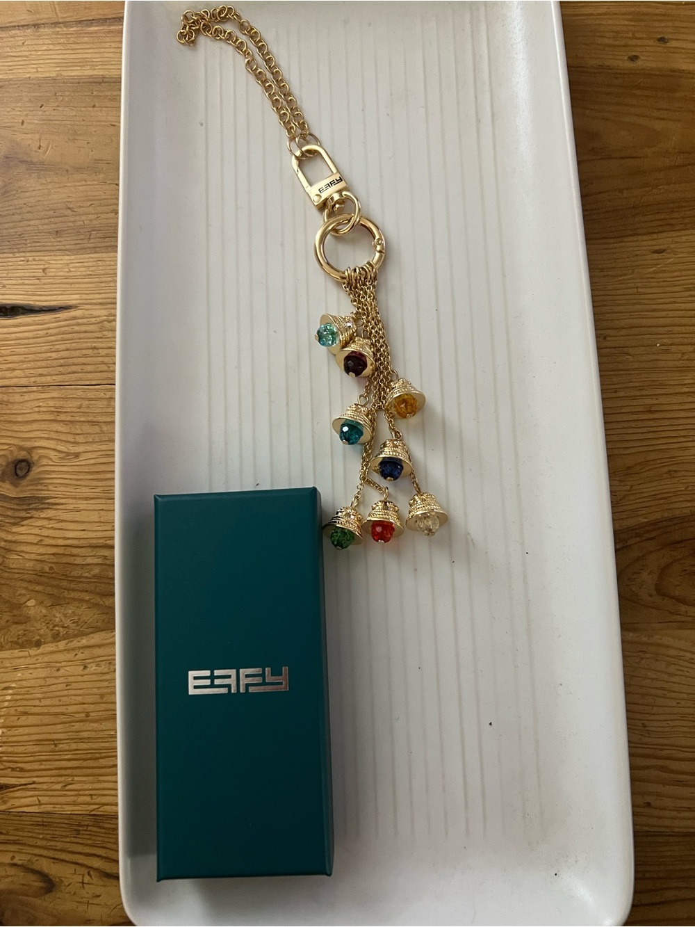 EFFY bell charms and charm holder with bag